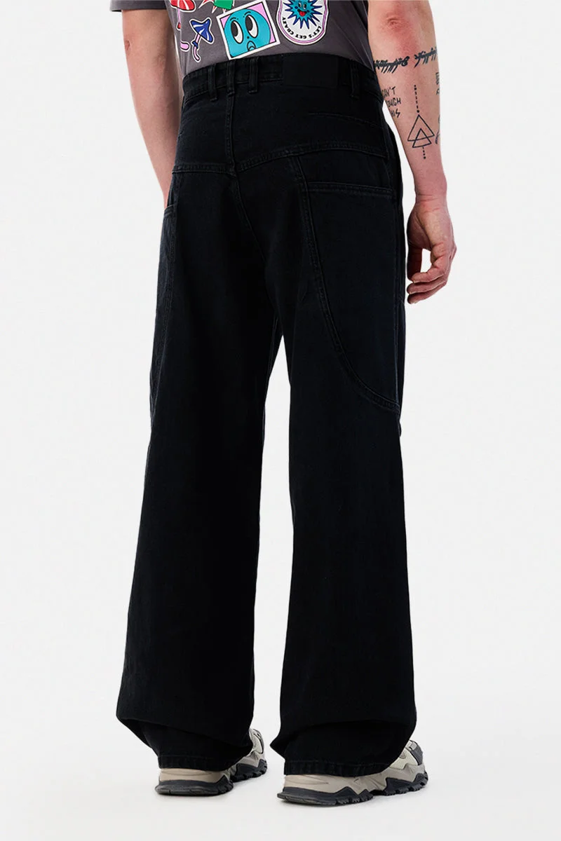 SNITCH  Black Baggy Cargo Pants for Men | Best Price UAE